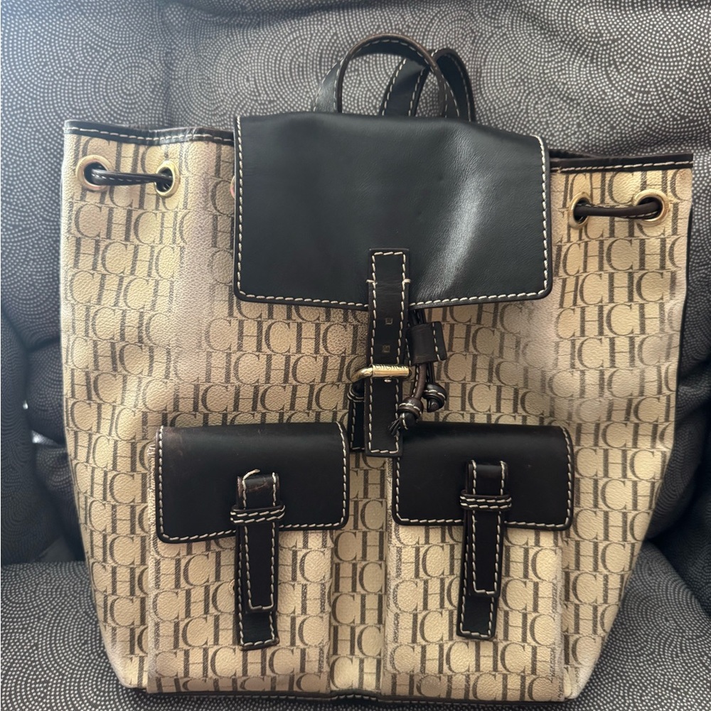 CH Logo Tan and Black Backpack